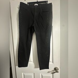 Lane Bryant Black Skinny Jeans with bling down sides